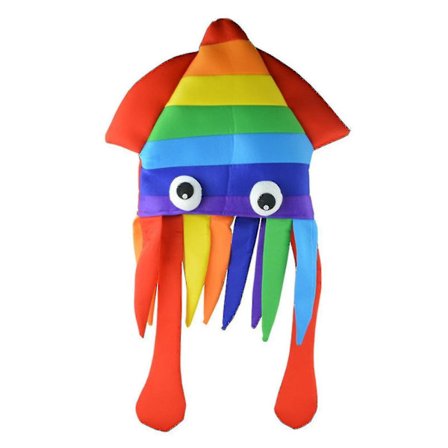 Mustekala Hattu Rainbow Mustekala Hatti Merieläin Hattu Rainbow Puvustustarvike Hullu Hattu - monivärinen