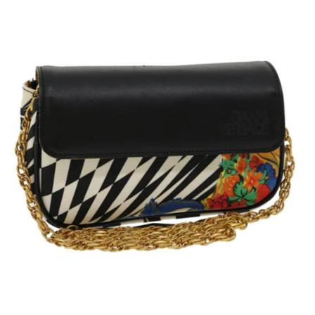 Versace Pre-owned, Pre-owned Canvas shoulder-bags Zwart, unisex, Maat:ONE Size,leer