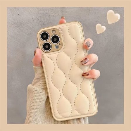 iPhone 16 Pro telefoncover, simpelt diamantmønstret lædercover