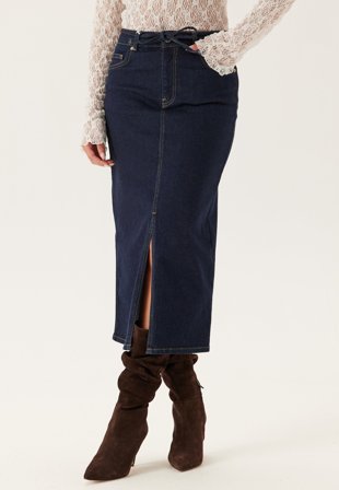 BUBBLEROOM-Denim Midi Skirt-46