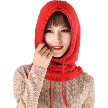 Dame Balaclava Hette Vinter Kasjmir Strikket Beanie Lue Ski Maske Ski Lue Utendørs