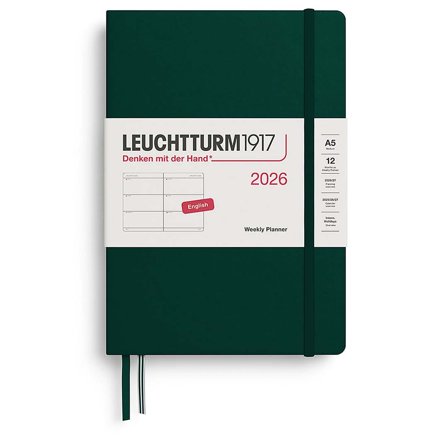 Leuchtturm1917 Kalender Weekly Planner 2026 A5 Forest Green
