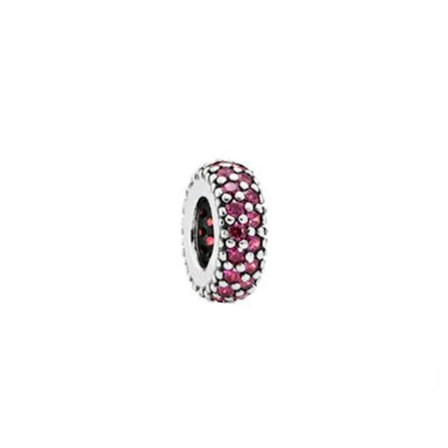 Pandora Sterling Sølv S925 Populær Lilla, Blå, Rød og Rosa Diamant Perle Charm 4
