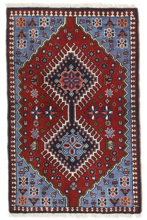 Yalameh Teppich 63X97 Braun/Dunkelrosa Wolle, Persien/Iran