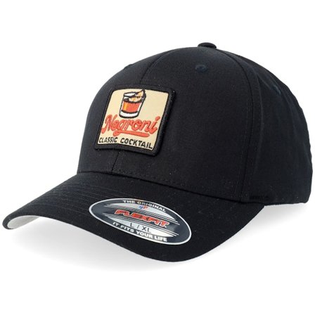 Iconic - Svart flexfit Keps - Negroni Classic Cocktail Black Flexfit @ Hatstore