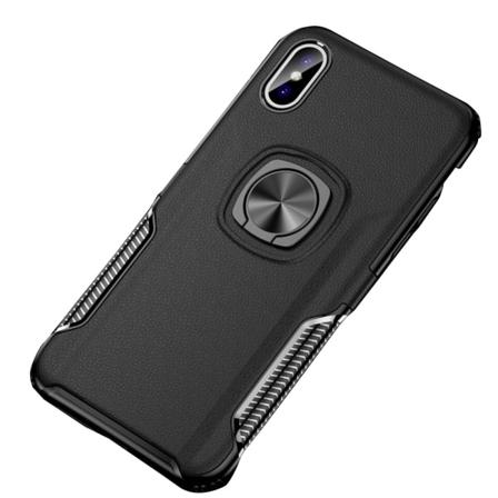 iPhone XR - Skal med Ringhållare (LEMAN) Svart Svart