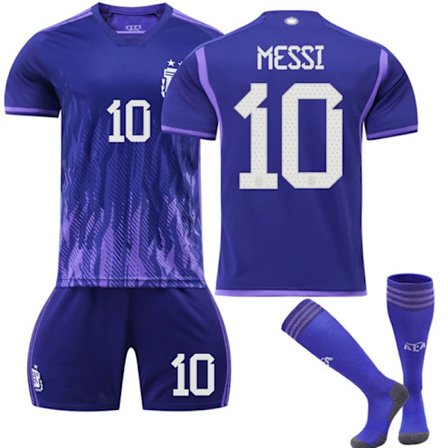 22-23 National Team Argentina Away Soccer Jerseys Set Mænds og Kvinders Børns Bold Tøj