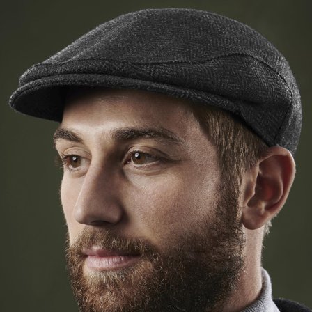 Eddye Grijze Wollen Fido Platte Pet voor mannen - Platte petten