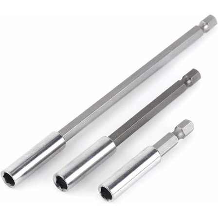 3 kpl 1/4" magneettinen ruuvikärjen pidike ruuvimeisselin jatkovarsi kuusiokanta 60mm 100mm 150mm ruuvikärjen jatko