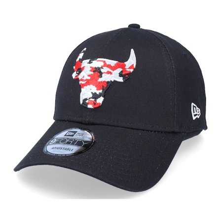 New Era - NBA Zwart adjustable Cap - Chicago Bulls Wild Camo 9FORTY Black Adjustable @ Hatstore