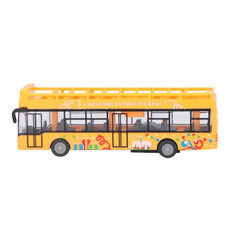 Barn Alloy Konvertibel Bussmodell Hög Simulering Utsökt Utseende Metall Dra Tillbaka Bussleksak för Barn Barn Gul