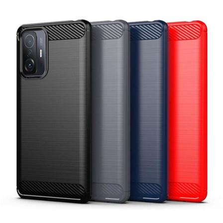 SKALO Xiaomi 11T/11T Pro Armor Carbon Iskunkestävä TPU suojakuor Red