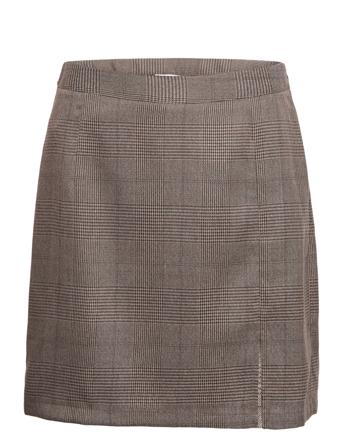 Annali Check Skirt Kort Skjørt Brun A-View*Betinget Tilbud