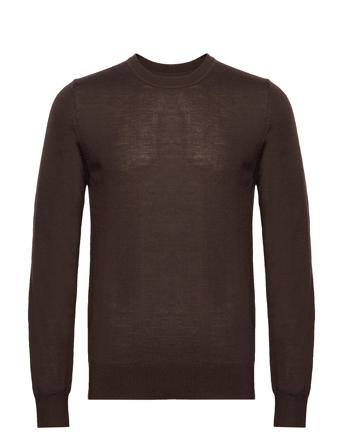 Flemming Crew Neck 3111 Neulepaita Pyöreä Kaula-aukko Ruskea Samsøe Samsøe
