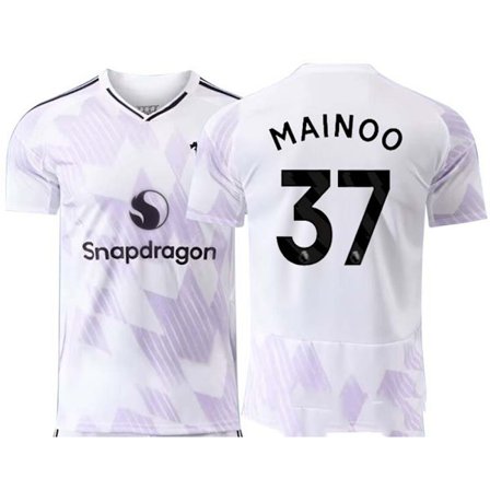25-26 Manchester United F.C. Bortedrakt Hvit NO.37 MAINOO Fotballklubb Bortedrakt Fotball T-skjorte S-2XL