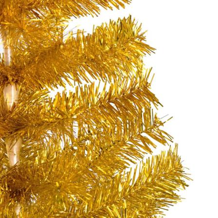 Vidaxl Plastgran Med Led Och Julgranskulor Guld 210 Cm Pet Guld