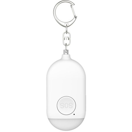 2-i-1 Personlig Alarm 1 Stykke 130 dB med LED Lommelykt Personlig Sikkerhetsalarm Alarm Nøkkelring USB Lading Nødlys for Studenter Jogger Hvit