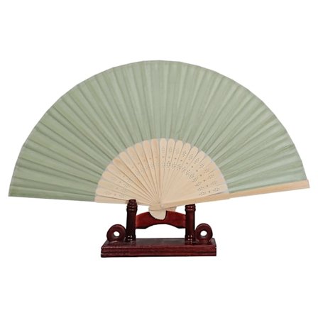 Solfjær - Ensfarget armégrønn i chiffon med trebase