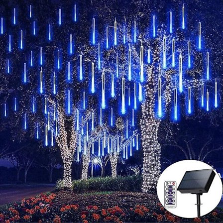 Solcelled fjernstyrt meteorskurre regndråpe lys 50cm*8