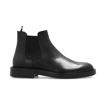 Giorgio Armani Leather Chelsea Støvler Sort, Herre, Størrelse: 42 1/2 EU