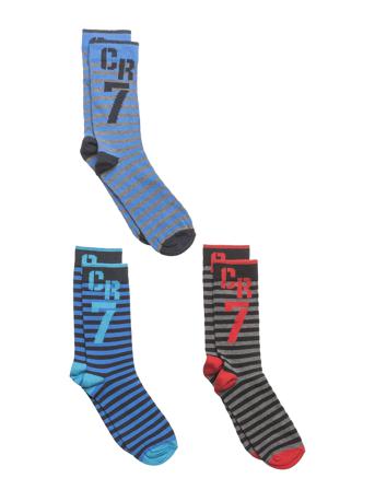 Cr7 Kids Socks 3-Pack Socks & Tights Socks Multi/mønstret CR7