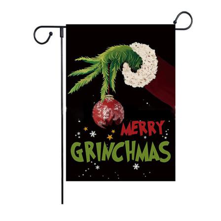 Grinch Christmas Garden Flagga Banner Dekor För Winter Farm Yard