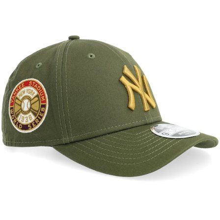 New Era - MLB Grön adjustable Keps - New York Yankees World Series Patch 9FORTY M-Crown Olive Adjustable @ Hatstore