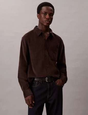 Calvin Klein Jeans Ls Corduroy Easy Shirt - Brown - XS