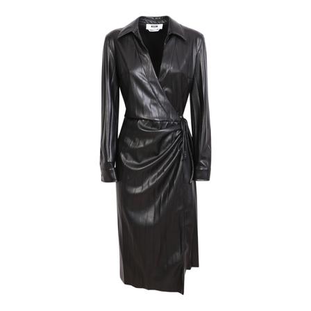 Msgm Midi Kjole Sort, Dame