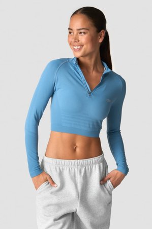ICANIWILL - Define Seamless Cropped 1/4 Zip Light Teal - Langermet - Dame - ICIW