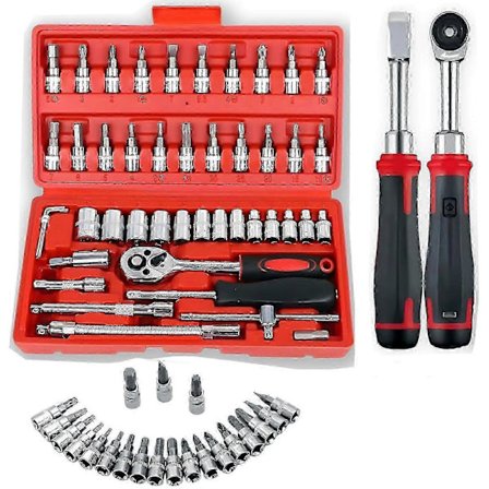 Smal sladdlös elektrisk spärrnyckel 3/8" drivning röd