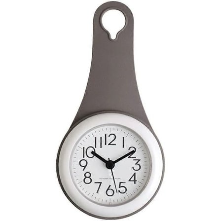 【PP】Stille Vægur Badeværelsesur Brusebadur Hængende Ur Køkkenur med Sugekop Lille Digitalt Vægur til Hjem Badeværelse Grå