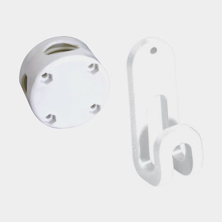 Ganchos Nuova Rade Store-All, 7.5 x 3 cm, blanco, paquete de 2 + soporte para guardamancebo