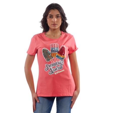 Fracomina T-Shirt - , Rood , Dames , Maat: L