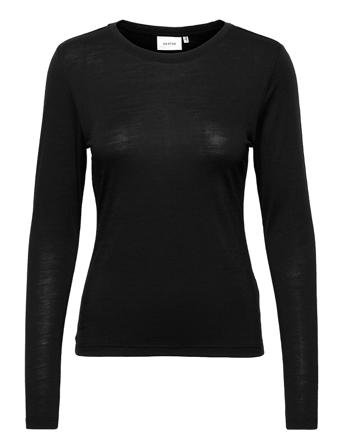 Sividagz Ls Wool Tee Noos Langærmet T-shirt Sort Gestuz