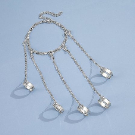 Ghyt Punk Kæde Kvast Armbånd Med Slave Finger Ringe Gotisk Kæde Hånd Sele Hip Hop Ringe Hånd Kæde Kurapika Kæde Armbånd Til Kvinder Piger Tw
