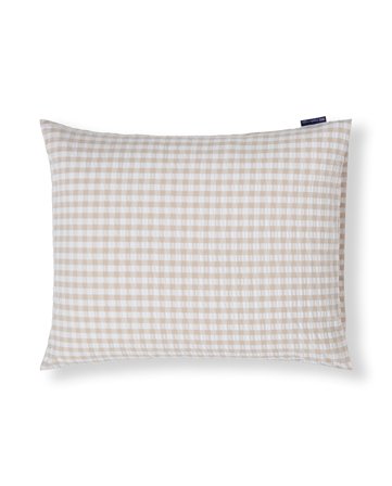 Lexington Ternet bomulds seersucker pudebetræk, beige/hvid