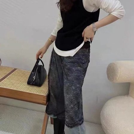 Snörskjol Knä över kjolar VIT