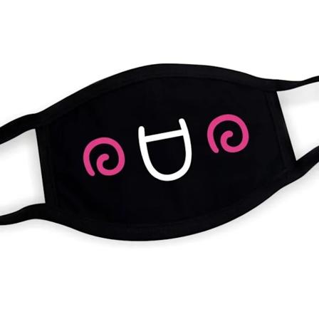 Super söt uttryck smitta andas mun ansiktsmask för koreanska svarta Kpop unisex kawaii ansikte munnen muffler bomullsmask animerad 5