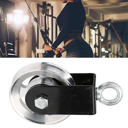 Trinseremskive, 90 mm tauskive med slynge og D-krok, 360 graders sving, for Lat Pulley-system, hjemmegymutstyr