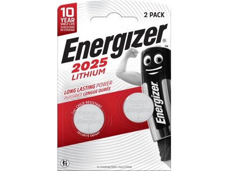 ENERGIZER Batteri Lithium CR2025 2/fp - Lyreco - Kontorsmaskiner - Batterier - Knappcellsbatterier