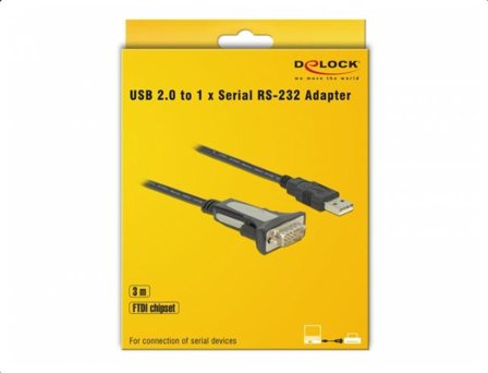 Delock Adapter USB Type-A to 1 x serial RS-232 DB9 - USB / seriell-kabel - USB til DB-9 - 3 m