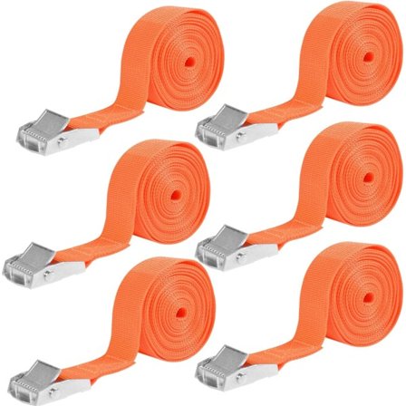 6 kappaletta kiristyshihnoja, 25 mm x 4 m räikkähihna, kuormituskapasiteetti 250 kg Lugg