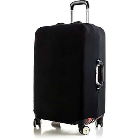 Kuffertbetræk - Elastisk Chiffon Kuffertbetræk til 22-24 Tommers Kuffert (Sort)