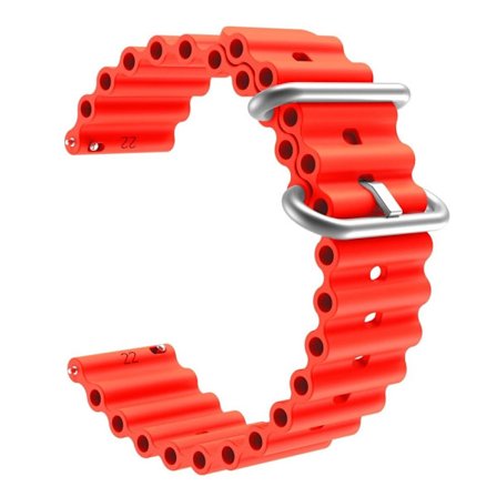 22mm universaali silikoninen kellohihna - Punainen