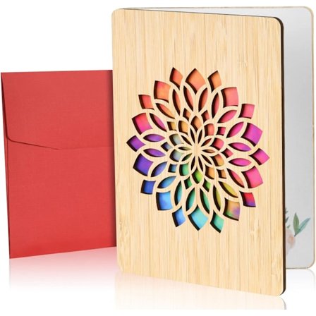 Träkort, Gratulationskort för Bröllop, Årsdag, Trägåvor till Fru, Man, Flickvän, Pojkvän, Honom eller Henne (Solrosor)