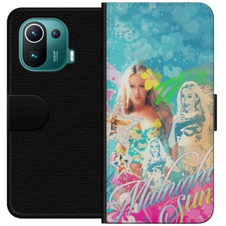 Kompatibel Tegnebogsetui til Xiaomi Mi 11 Pro Eventyrverden med Steve, Creeper og dyr i farverig blokgrafik