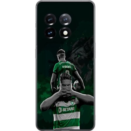 Yhteensopiva Puhelinkuori OnePlus 11R Neonmotiivi, jossa teksti "Gaming is in my DNA" sinisenä ja punaisena tiiliseinällä, jossa loistava DNA-spiraali