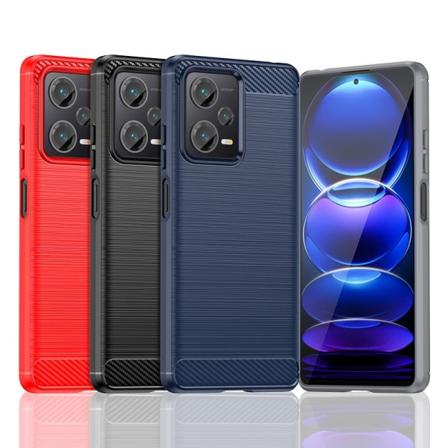 SKALO Xiaomi Redmi Note 12 Pro 5G Armor Carbon Iskunkestävä TPU Red