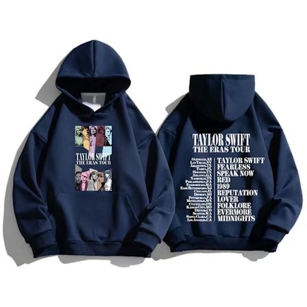 Herr Dam Taylor The Eras Tour Höst/vinter Taylor SwiftFashion Hoodie Fan Hoodie mörkblå